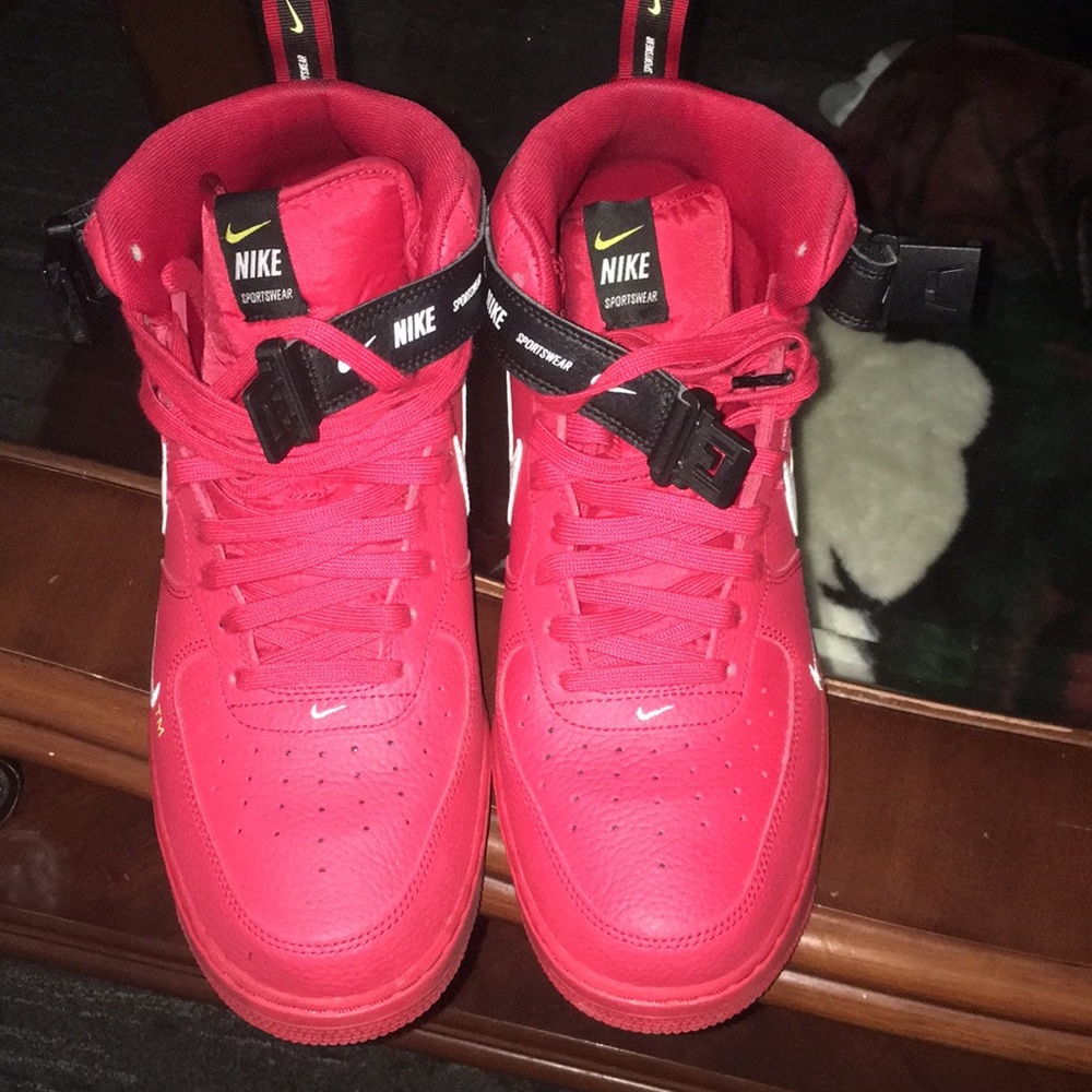 Red and black Air Force 1s $100